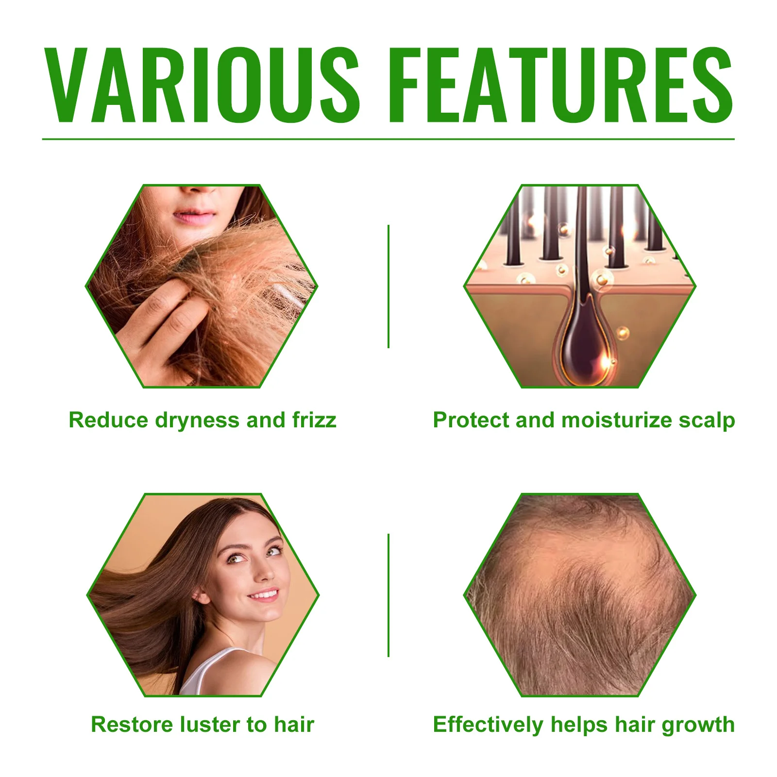 Rosemary Hair Growth Spray - Helps Strengthen Roots, Reduce Hair Loss, Nourish Dry Damaged Hair, Natural Essential Oil Treatment