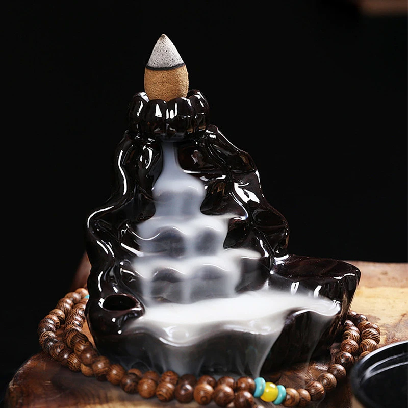 Mixed Waterfall Smoke Backflow Natural Incense Cone Incense Cone Lavender Multi-scented Suitable for Places Tea Room Yoga Room