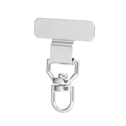 360° Rotatable Ultra - Thin Phone Lanyard Clip with Anti - Lost Strap (C - Metal Silver)