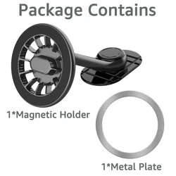 Magnetic Car Dashboard Phone Holder with Universal GPS Support (Black)