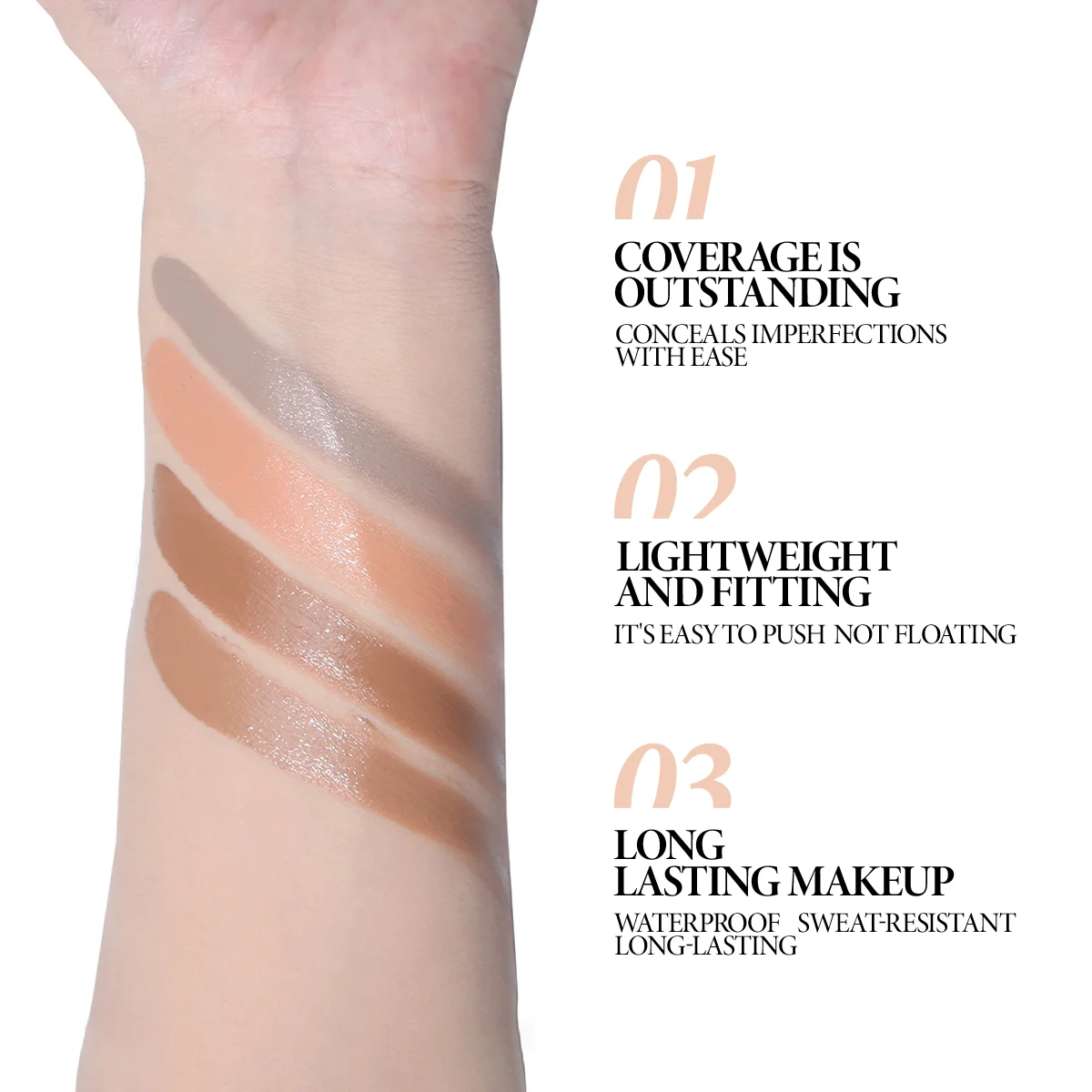 4-color iron box concealer blush cream matte highlight contour makeup all-in-one palette 3