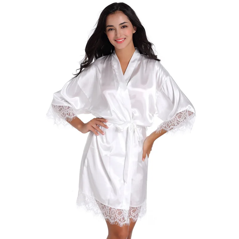 Sexy Long Robe Pink Red Dark Blue White Black Femle Woman Clothes Women's Sleepwear V-Neck Homewear Nightwear Nightdress