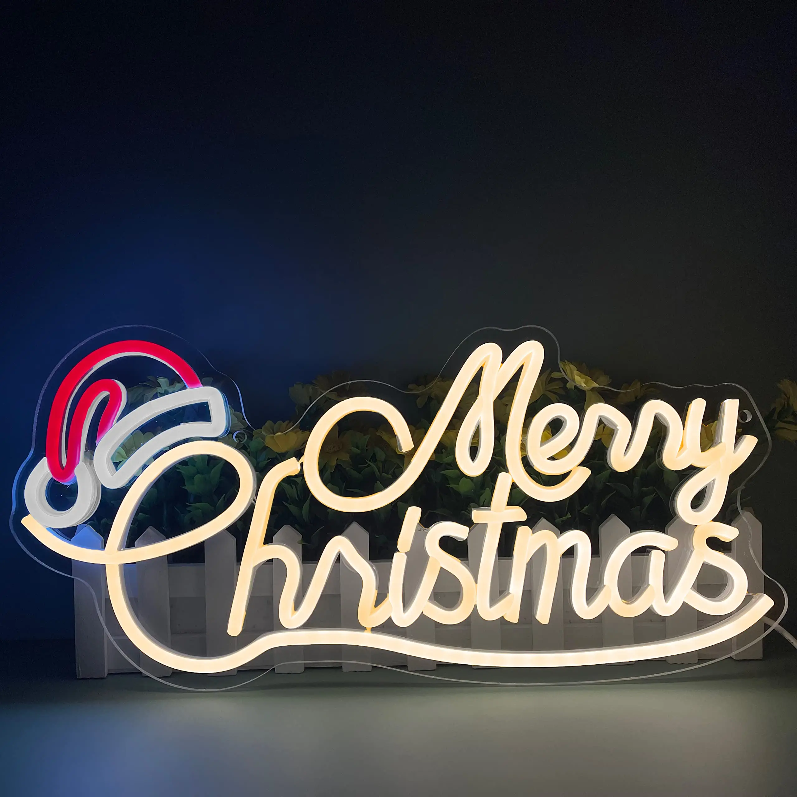 Merry Christmas Neon Sign Light Fashion Lamp for Celebrate Christmas Festival Decoration Old Man Neon Decor