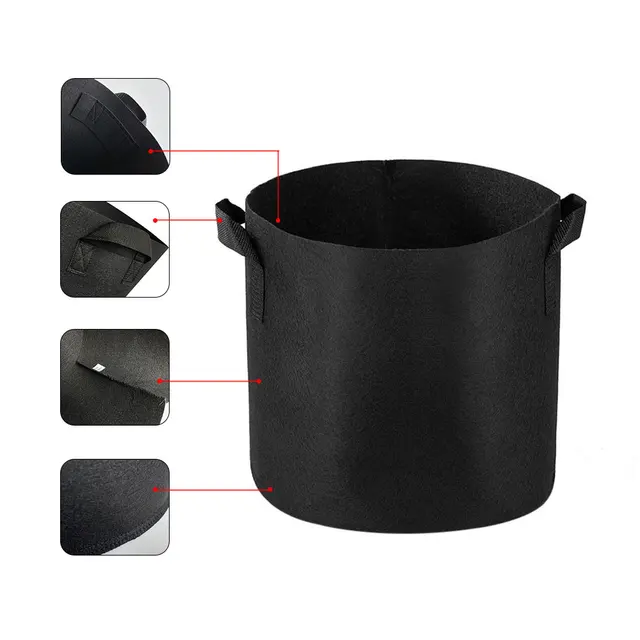 1Db 3/5/7/10/15/20/25 Galon Filc Növény Növénytáskák Kertészkedés Szövet Növényi Paradicsom Termelő Ültetvényes Burgonya Ültetési Edények - Image 5