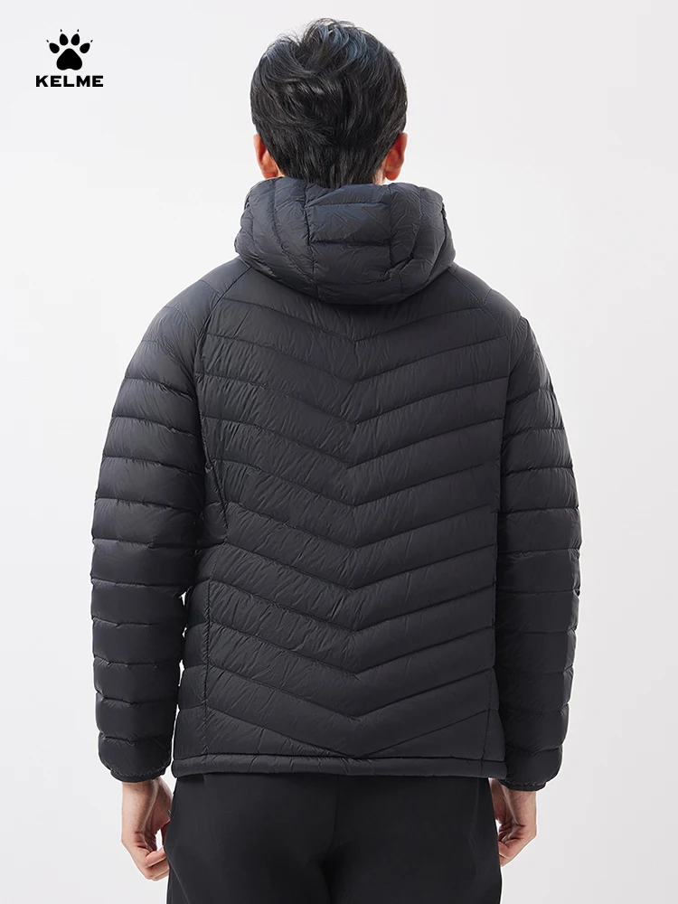 Kelme Outdoor Lightweight Down Jacket Men's Winter New Hooded Warm Pork Rib Windproof Mountaineering Jacket 5