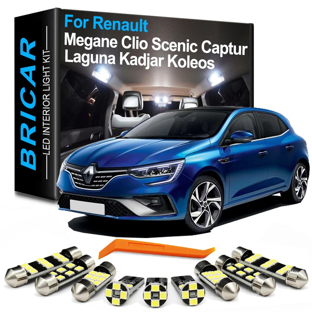 BricarInteriorLEDBulbLightKitForRenaultClioMeganeCaptur