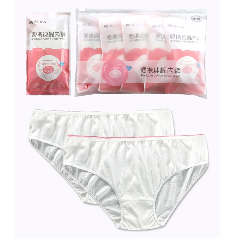 

B2EB Disposable Panties for M L XL 2XL 3XL 5Pcs Breathable Comfortable Panty for Extra Large Maternity Underwear