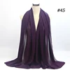 Musulman en mousseline de soie Hijab femmes bulle en mousseline de soie écharpe pour femmes dames voile musulman Islam couleur unie malaisie Musulman Wrap foulards