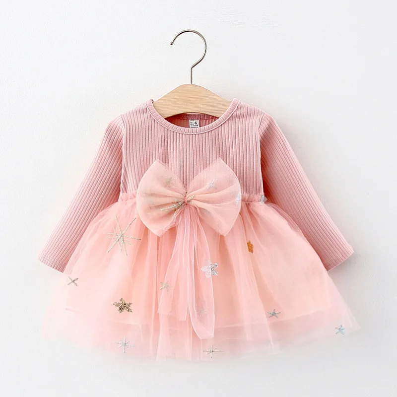 

Baby Girls Dress Bow Long Sleeve Princess Dresses for Girls Baby st Birthday Party Dress Infant Newborn Toddler Girl Clothes