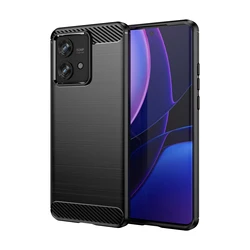 Luxury Shockproof Silicone Phone Case with Brushed Texture for Moto Edge40 Neo (Black)