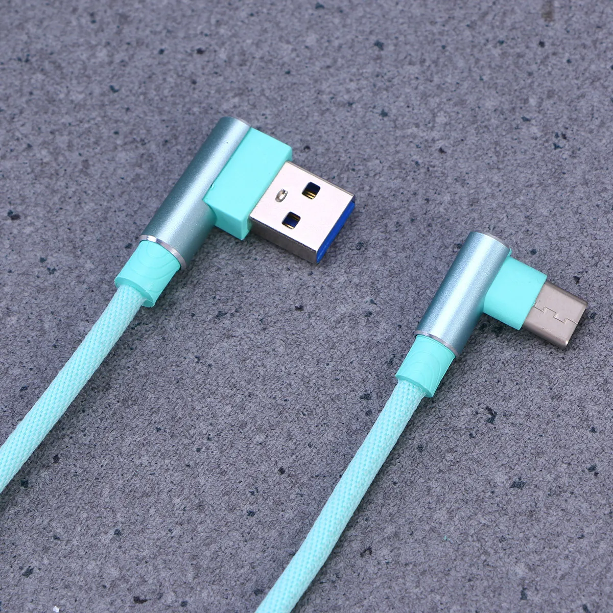 1M USB 타입 C 브레이디드 고속 충전 케이블, P20 10 갤럭시 S9 S8 플러스 노트 8용 직각 충전 코드