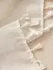Beige linen square tablecloth, retro countryside style, kitchen living room coffee table decoration tablecloth 6