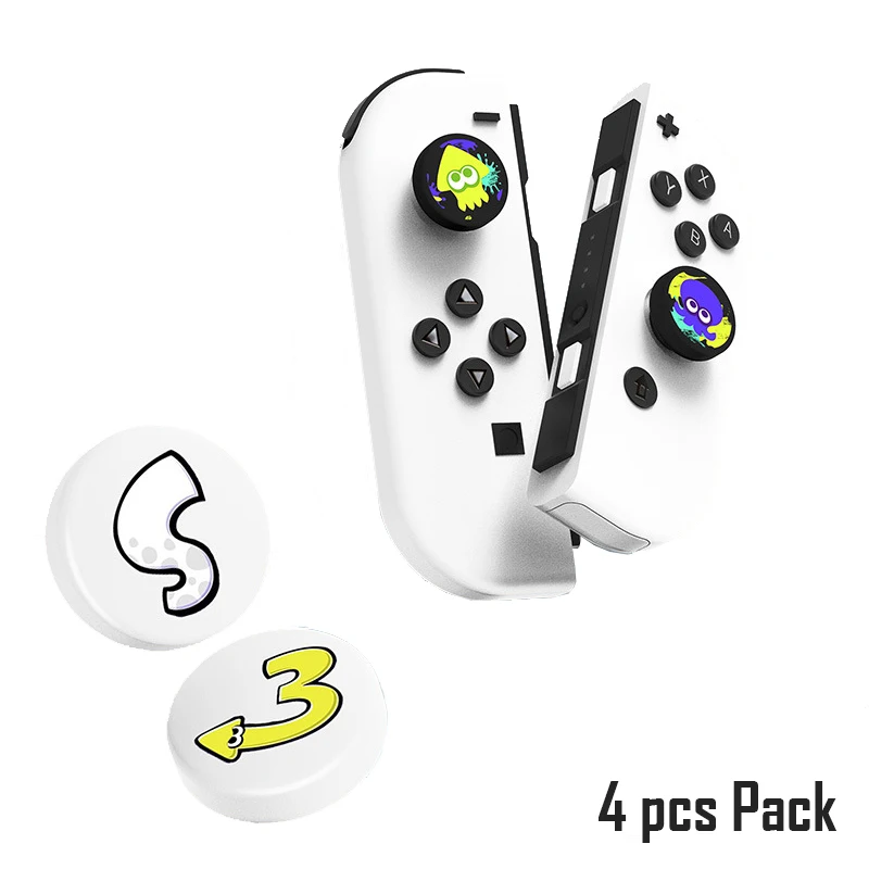 Nuovo Per Splatoon 3 Silicone Thumb Stick Grip Caps Custodia Per Joystick Analogica Per Controller Switch Joy-Con Per Nintendo Switch