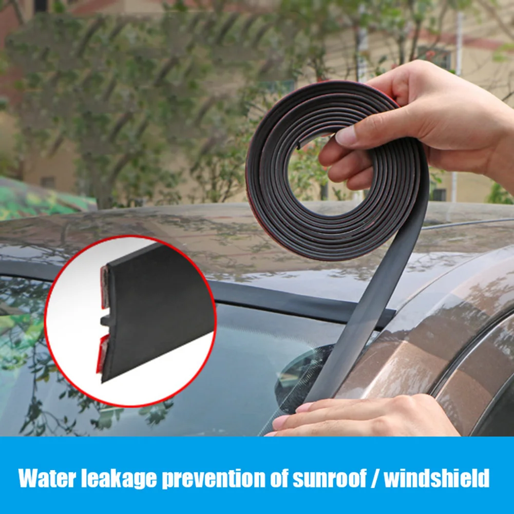 Window Edge Windshield Roof Sealing Strip Rubber Noise Insulation Auto Roof Windshield Sealant Protector Dustproof Window Seals