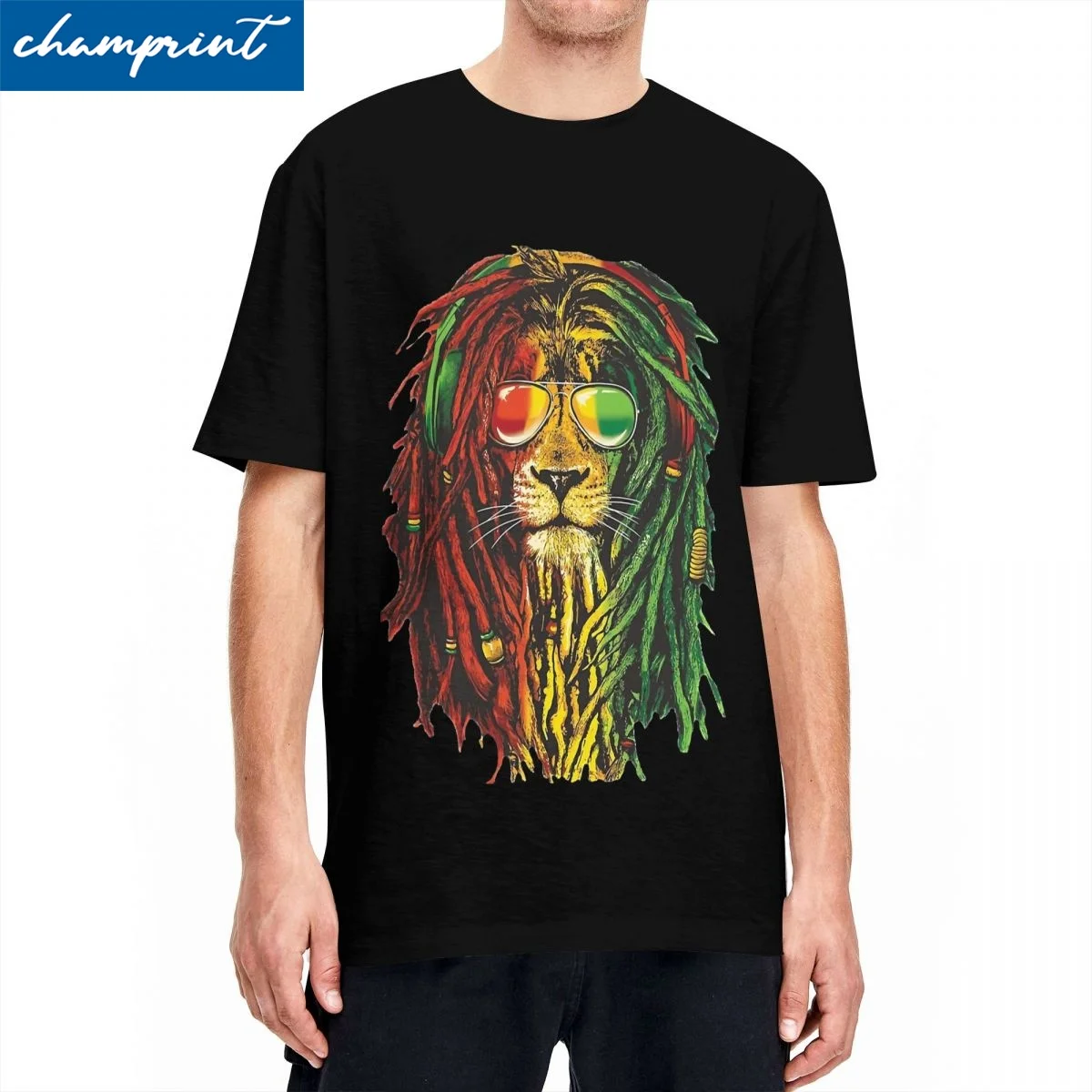 Uomo Donna Divertente Rasta Lion Ajax Magliette Bob Marley Vestiti Di Cotone Impressionante Manica Corta Girocollo Tee Shirt 4Xl 5Xl T-Shirt