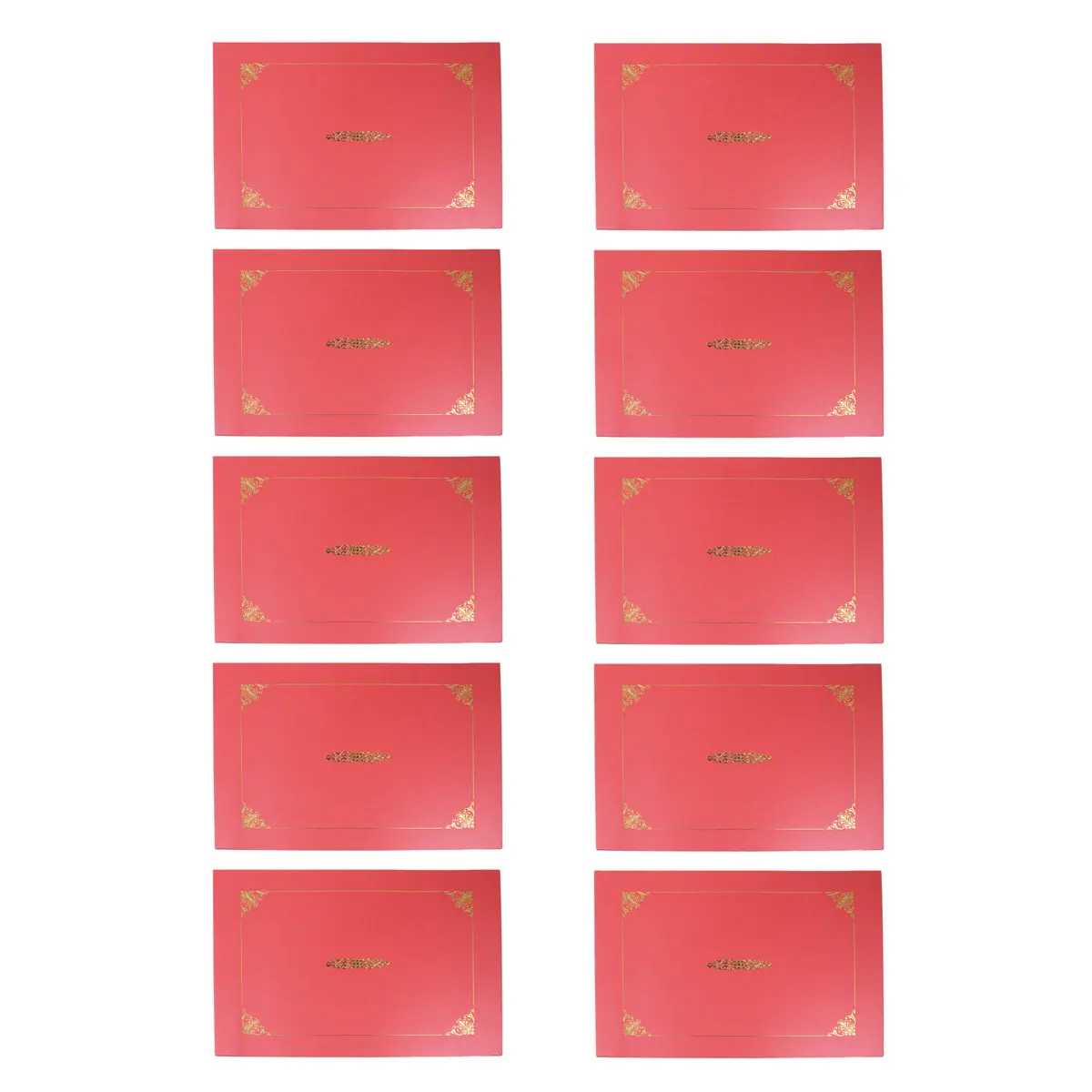 10Pcs 문서 커버 A4 인증서 홀더 학술상 및 비즈니스 성과를 위한 금박 테두리 디자인 디플로마 커버
