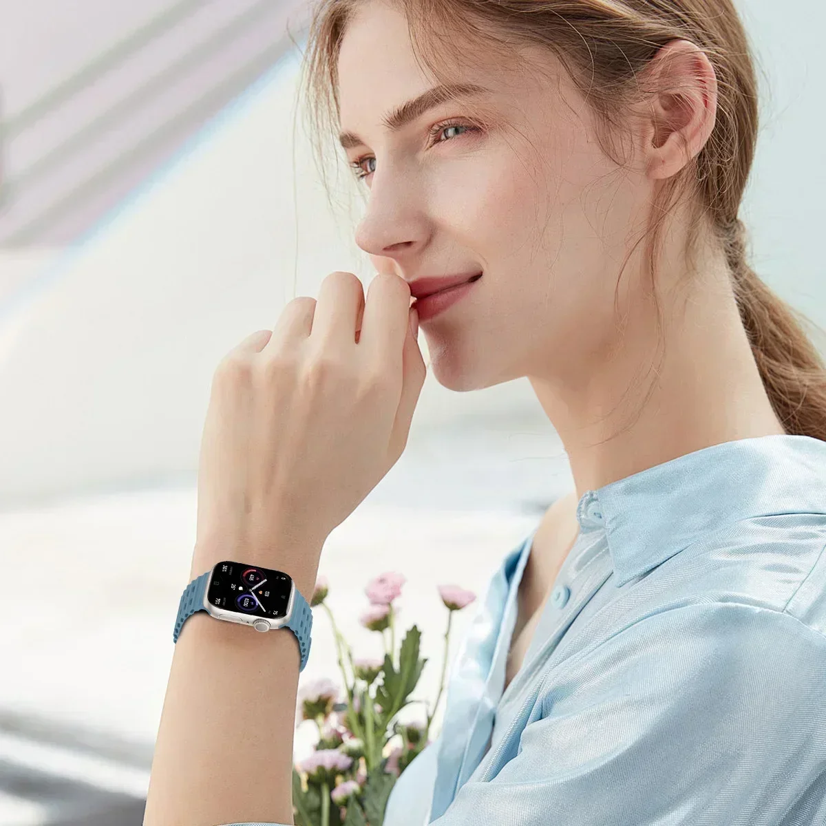 Strap for Apple Watch Ultra 2 49mm 45mm 44mm 42mm 38mm 41mm 40mm Silicone Ocean belt for iWatch series 10 9 8 7 se 5 4 3 Correa