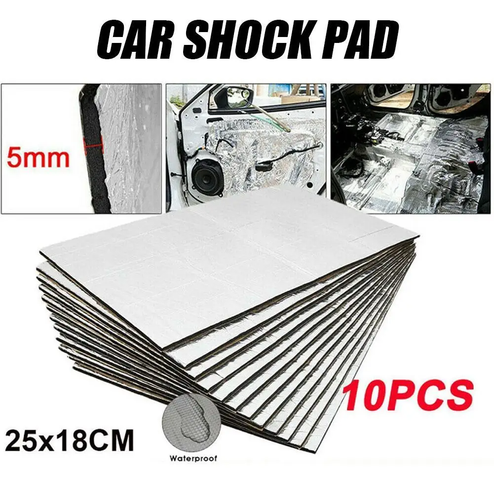 10pcs 25cm*18cm Sound Deadener Heat Insulation Mat Car Hood Engine Heat