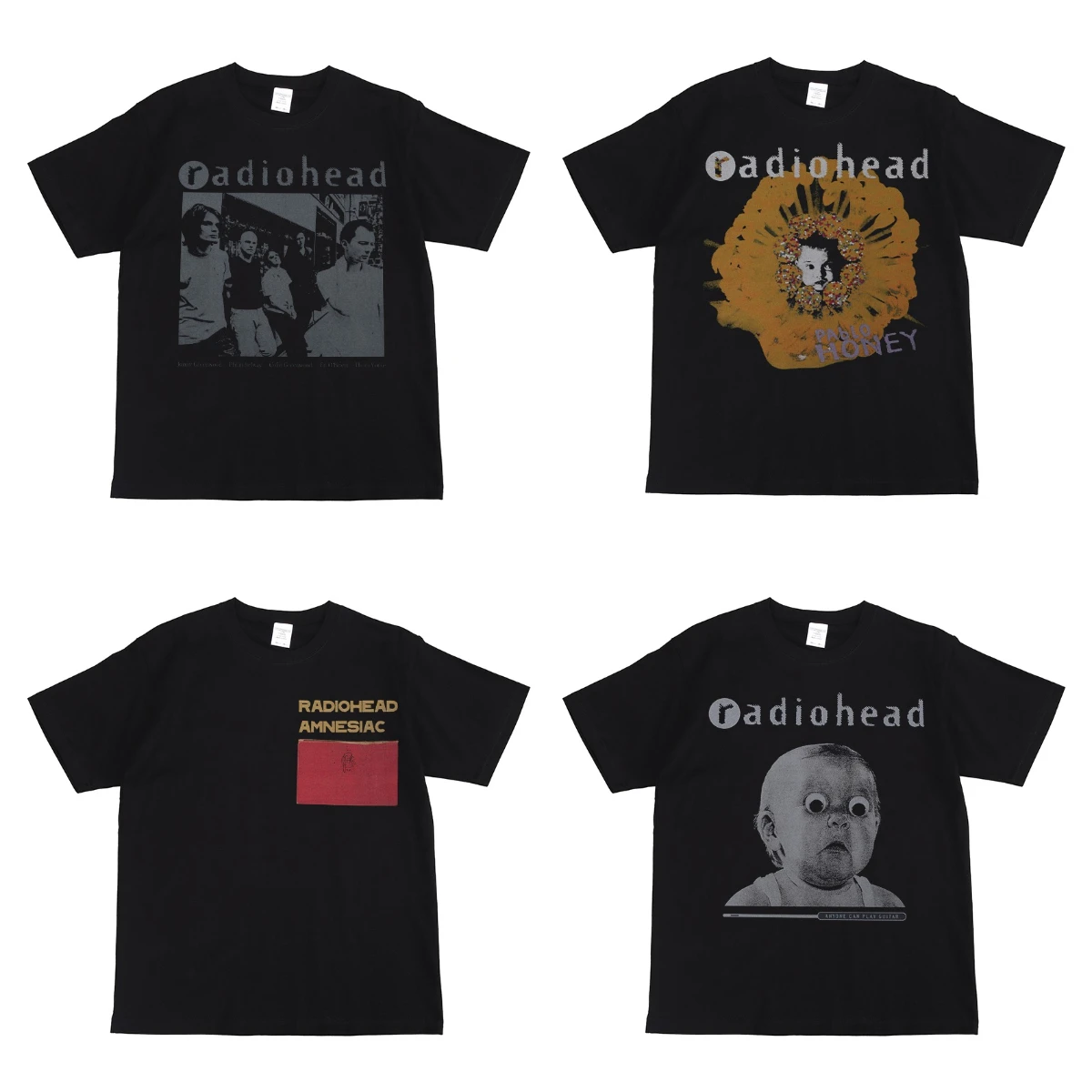 تي شيرت Radiohead Rock Band Print American Street...