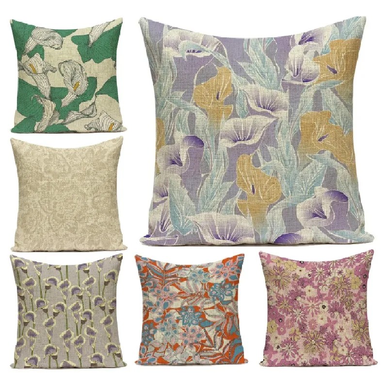 

Nordic Flower Upholstery Cushion Cover Sofa Artistic Decorative Pillows 45x45 Home Decor Floral Pillow Case Textile Garden E2152