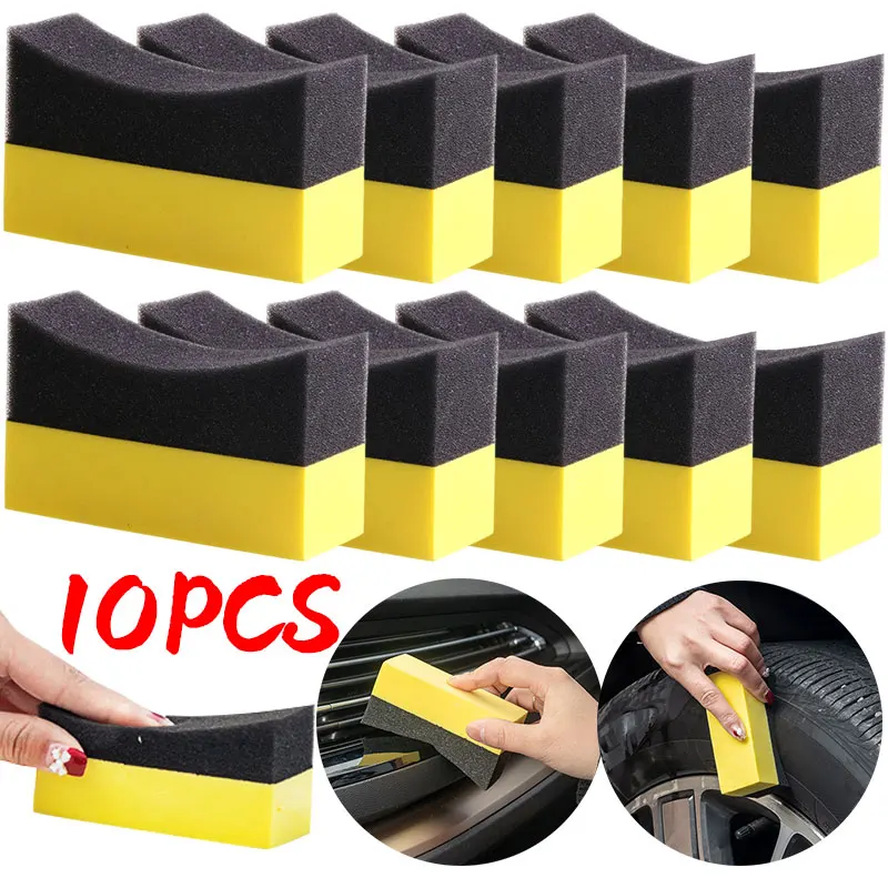 

10/5pcs Auto Cleaning Sponge Brush Set for Car Wheel Tire Wash Wipe Water Suction Sponge Pad Wax Polishing Tyre Brushes Tools