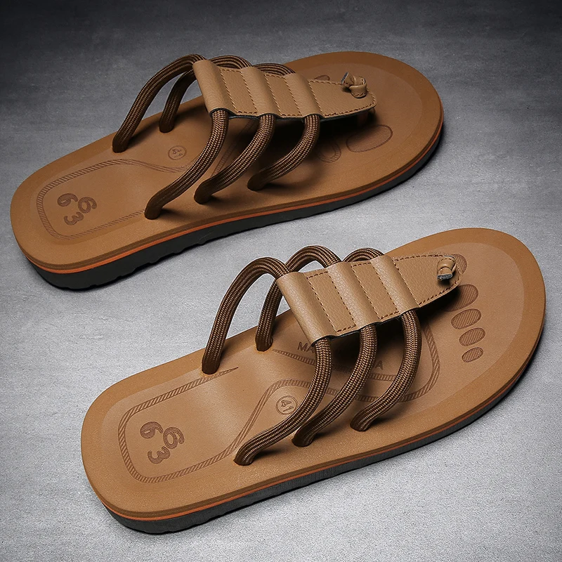 Cushion Phantom Men's Flip Flops with Arch Support Comfortable Soft Soled Exposed Toes Light Men's Beach Shoes Casual Slippers