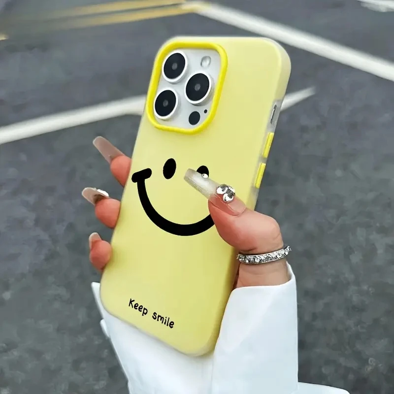 Vibrant Smiley Face Jelly Color Shockproof Transparent Phone Case