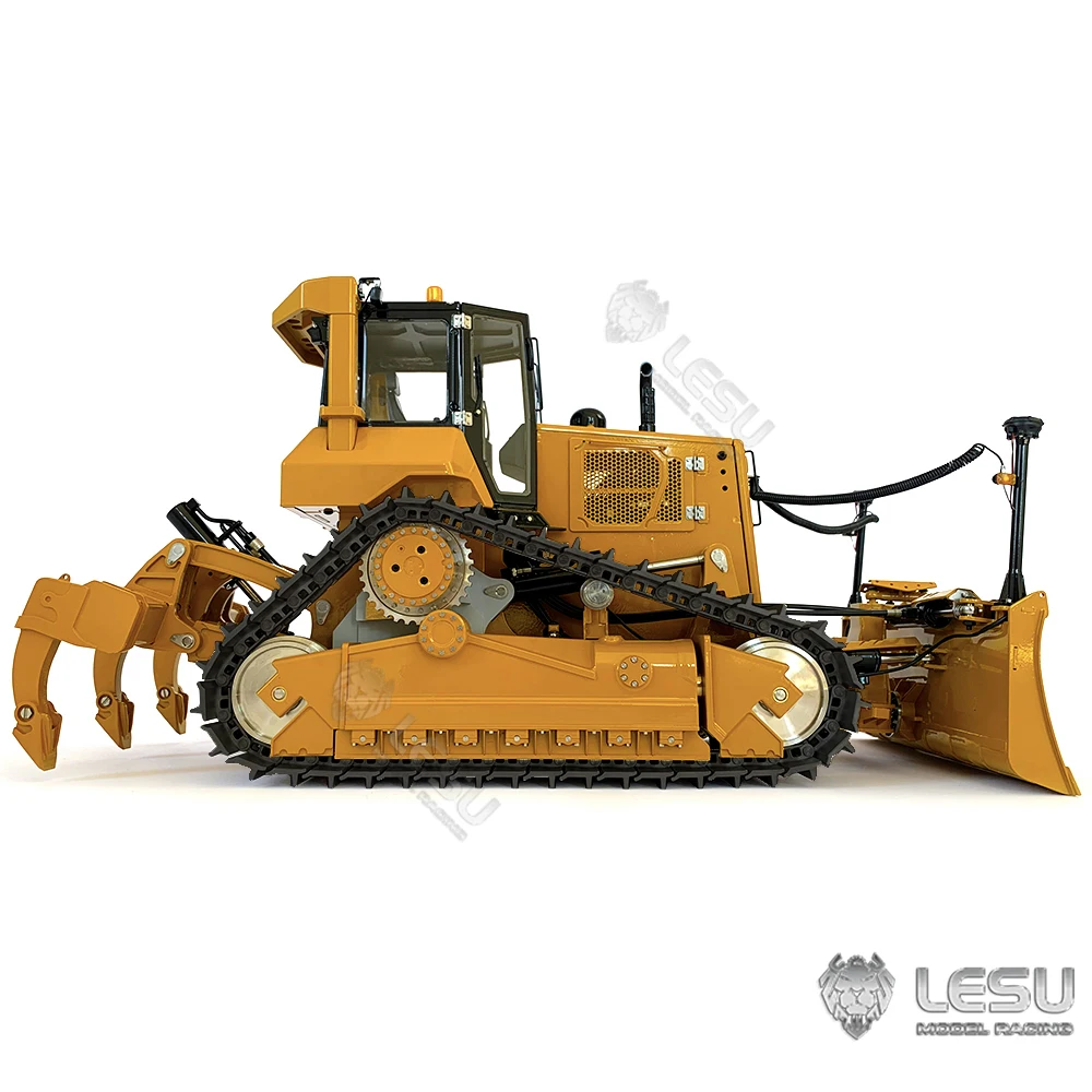 LESU 1/14 Metal RC Bulldozer Aoue DT60 Hydraulic Remote Controlled Tracked Truck Painted Yellow Toys for Adult Th21454-Smt3 2