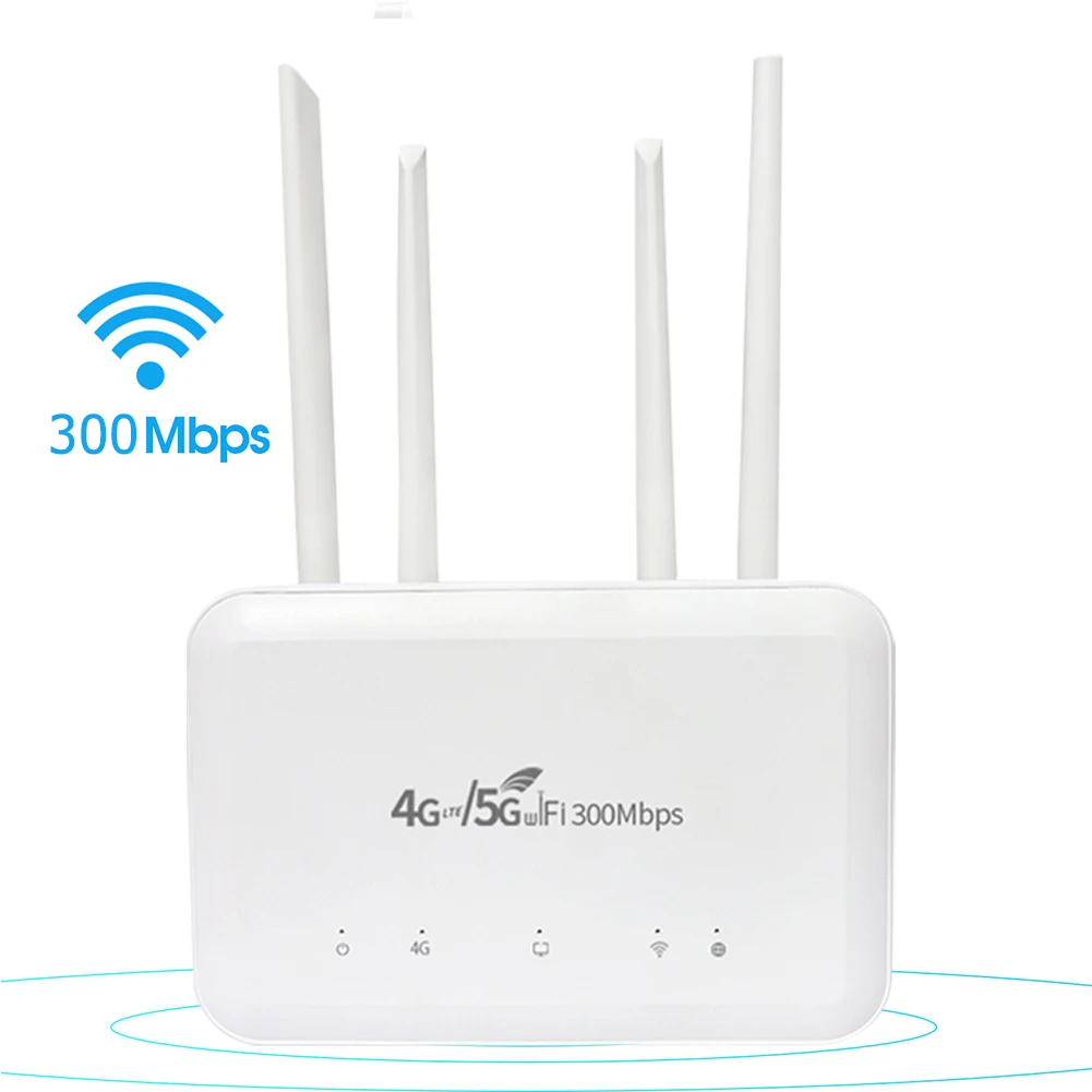 

4G LTE WiFi Router Hotspot with SIM Card Slot 300Mbps Wireless Mobile WiFi Hotspot Routers DNS VPN High Gain Antennas