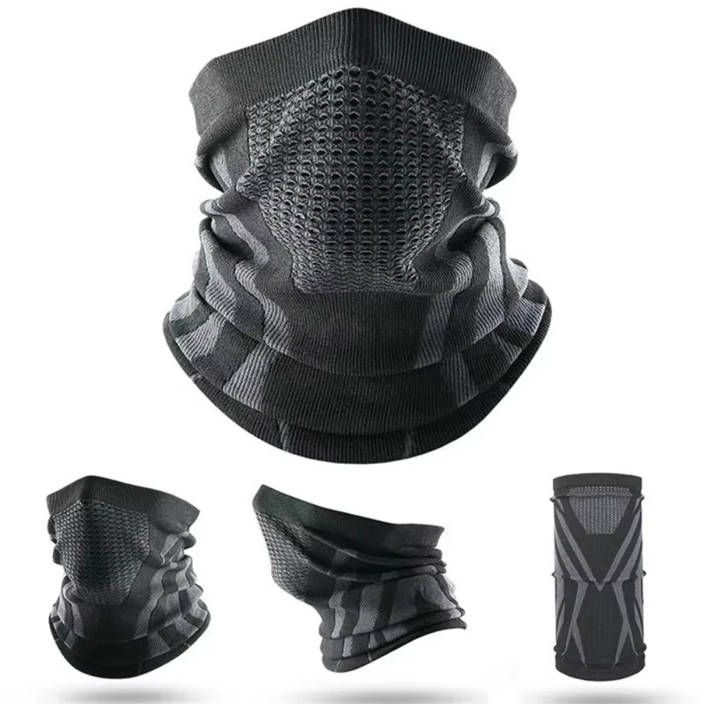 Winter Breathable Comfortable Thermal Knitted Scarf Face Cover Neck Warmer Windproof Bicycle Cycling Ski Tube Scarf Hiking Masks