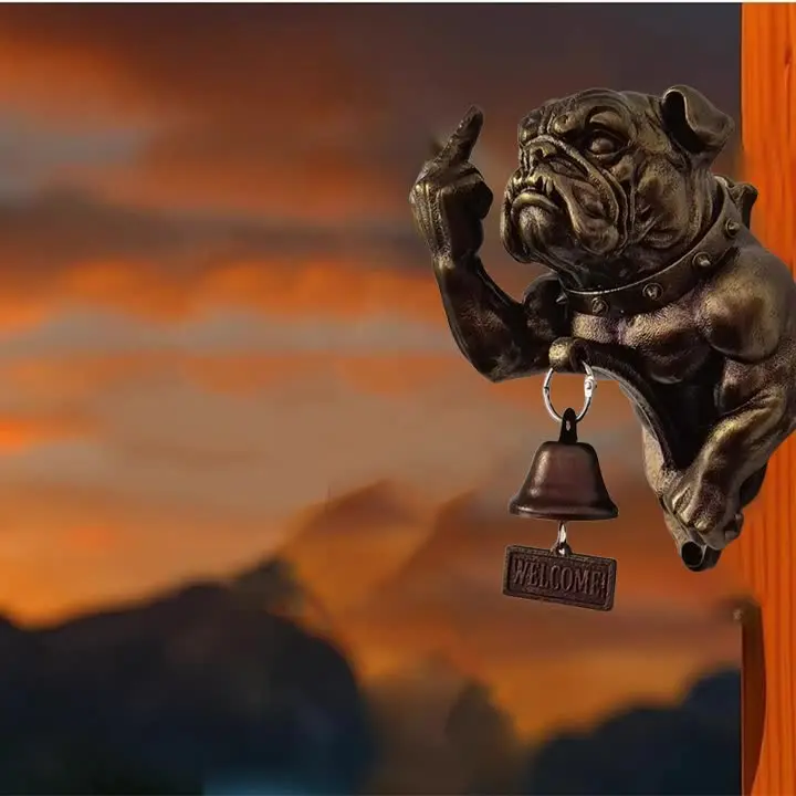 Retro Pug Welcome Doorbell Dog-Shaped Front Door Chime Bell Animal-Themed Dinner Bell Entry Wall & Door Decor With Loud Ringing