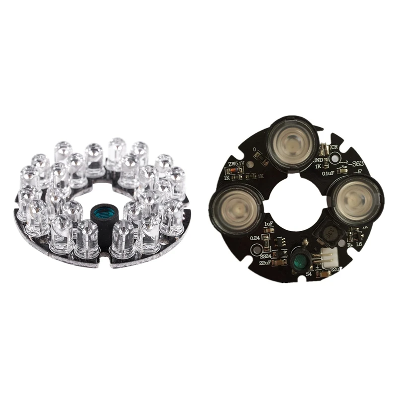 Telecamera Cctv 10Mil 90 Gradi Rosso 5Mm 24 Led Lampadina Ir Scheda Lampada A Infrarossi E 3 Array Ir Led Spot Light Infrarossi 3X Ir Led Board Per