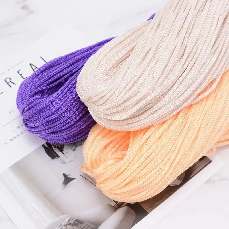 1Pc 200g Crocheting Hollow Yarn Nylon Cord Knitting Thread Crochet Line DIY Bracelet mat hat bag Shoes handmade 3mm 200m 2