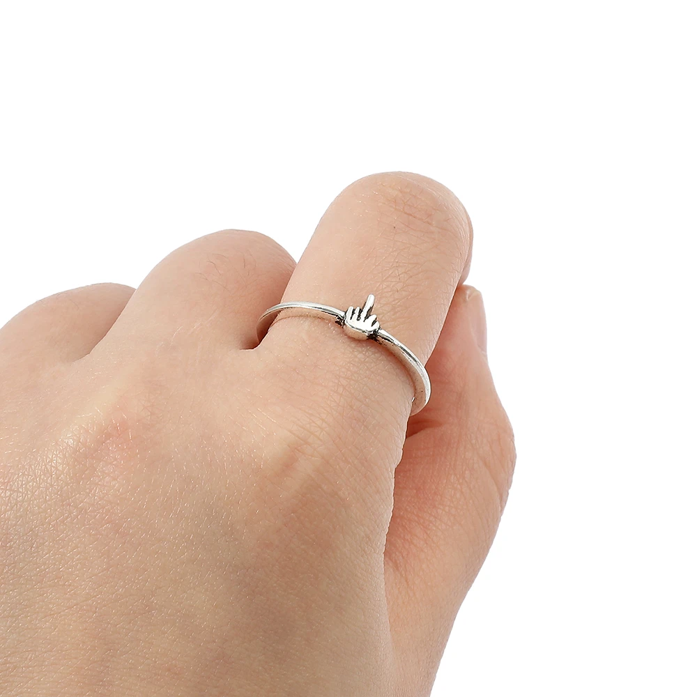 Creative Funny Ring 1pc Women Cute Middle Finger Rings Hip Hop Doodle