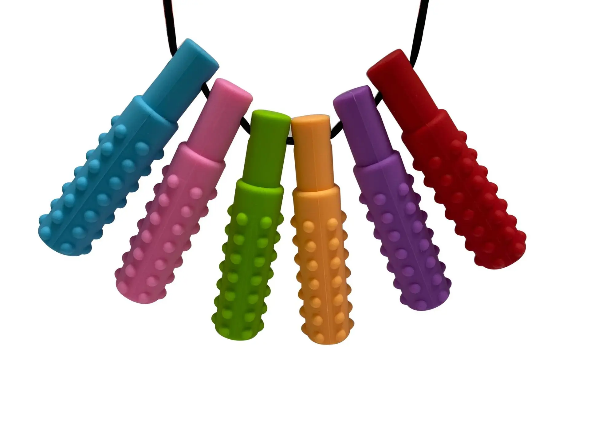 1 Pack Sensory Chewable Necklace Brick Chewy Kids Silicone Bite Pencil Tip Teeth Toy, Silicone Teeth for Autistic Kids 2