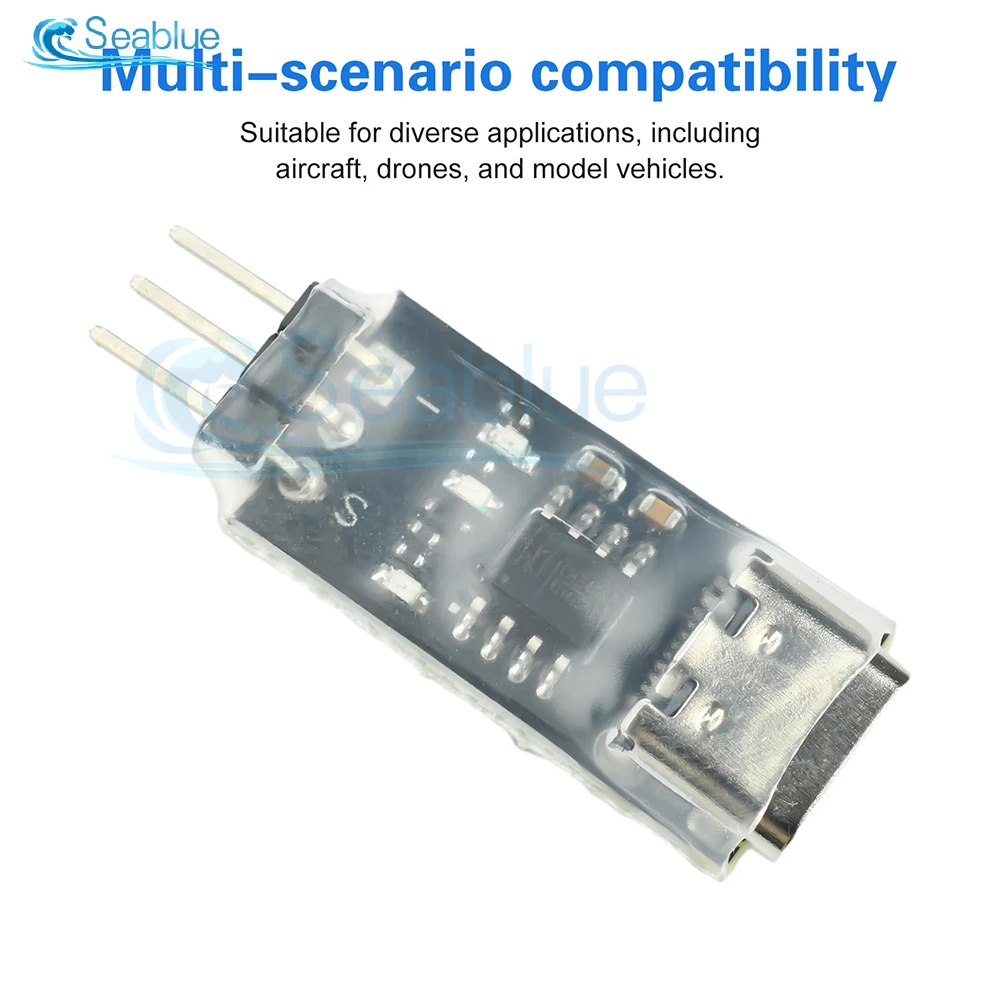 Module programmateur AM32 USB Type-C branché à un ESC, prêt pour configuration.