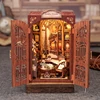 CUTEBEE DIY Book Nook Kit Miniature Wooden Dollhouse with Light Bookshelf Insert Decoration Model for Gifts Bookshop Memories 4