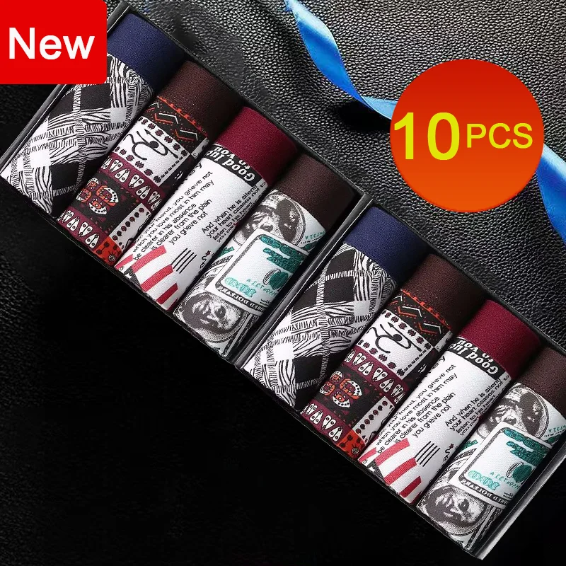 10 pieces Mens Underwear Hot Men Underpants Male Men Panties Shorts Breathable Boxer Shorts Comfortable soft Plus size 5xl 6xl