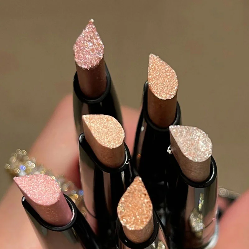 

Sweet Sparkling Clear Crystal Ice Drill Lying Silkworm Pen Eyeshadow Stick Smoky Eye Makeup Students Affordable Makeup Tools