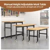 60'' Adjustable Workbench, Metal Work Bench Table with Wheels and Power Outlet, Rolling Workbench with Drawers, Large Load Capac 6