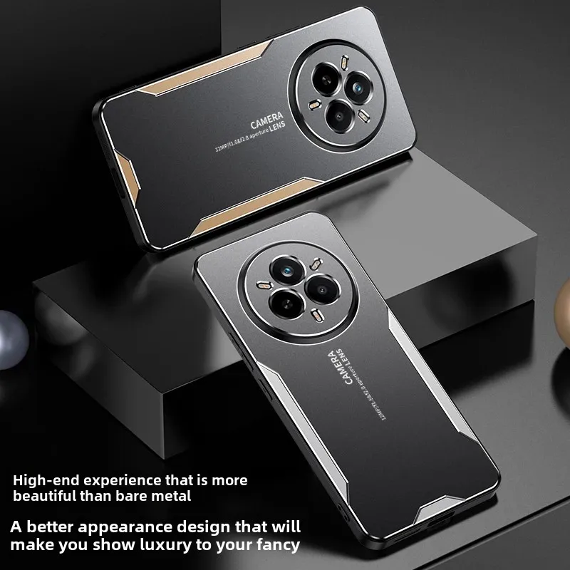 Luxury Aluminum Alloy Metal Matte Back Case with Cold Skin Feel - Shockproof Protective Phone Cover