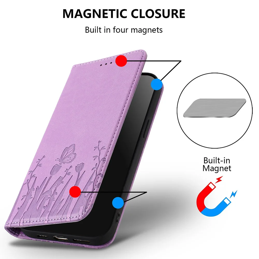 Magnetic Wallet Flip Leather Phone Case - Premium Back Cover