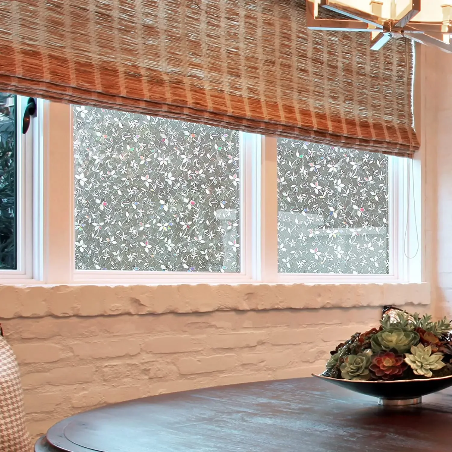 Multi-size Translucent Decorative Window Film 3D Ecology Non Toxic Static Cling Glass Film for Home Heat Control Window Sticker