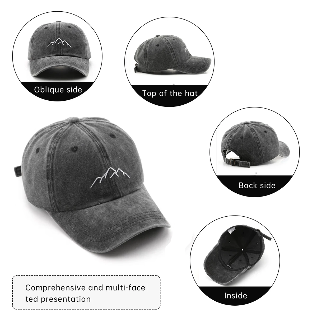 Deep Crown Baseball Cap for Women with Large Head Circumference, Men's Wide-Brimmed Hat, 2025 New Popular Retro Style for Shopping, Hiking, Climbing, and Fishing