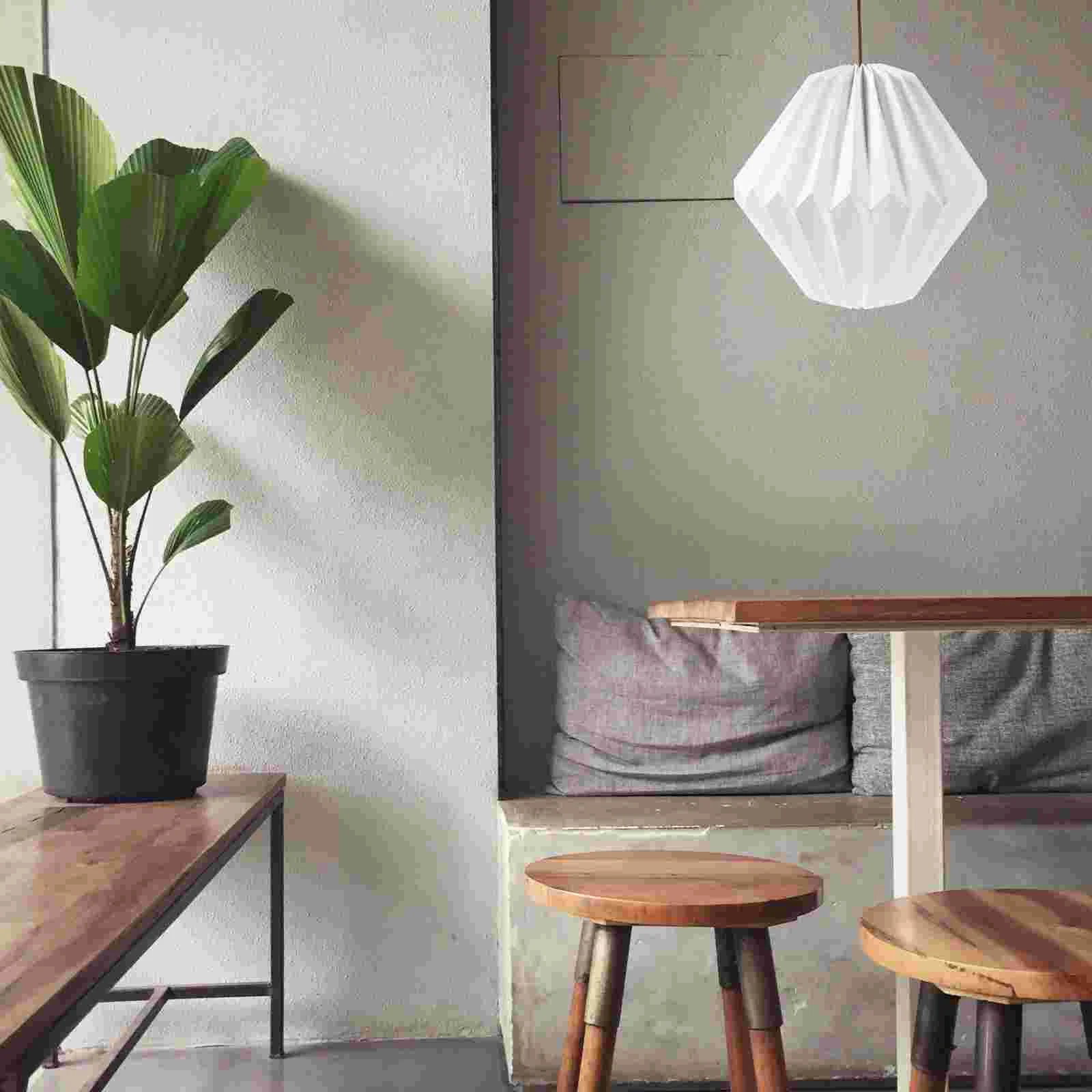 

Lampshade Floor Chandelier Decorative Desk Ceiling Paper Folding Hanging Light Metal Pendant Nordic Design