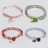 Collar Candy Avocado Pendant Cat Plaid Cat Collars Bell Cartoon Necklace Adjustable Collar for Cat Small Dog Pet Cat Accessories 3