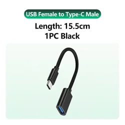 Universal USB to USB - C Adapter - Fast Charging Converter for Smartphones and Devices (1x USB to C Cable)