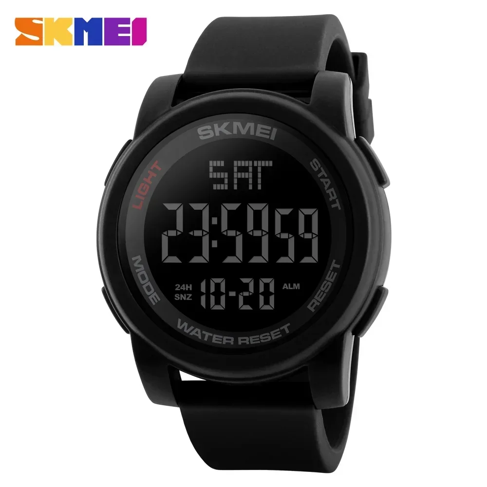SKMEI 1257 LED Display Waterproof Electronics Mens Wristwatch Military Sport Digital Watch for Men Alarm Clock 1142 Reloj Hombre