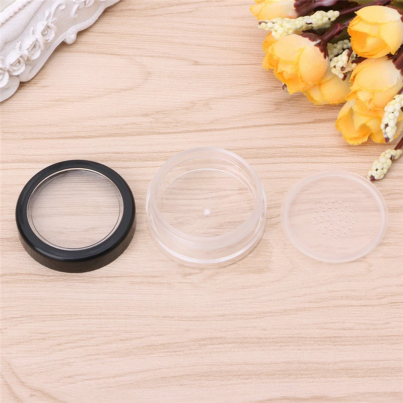 

10g Plastic Loose Powder Jar Powder Puff Boxes Empty Cosmetic Container Travel