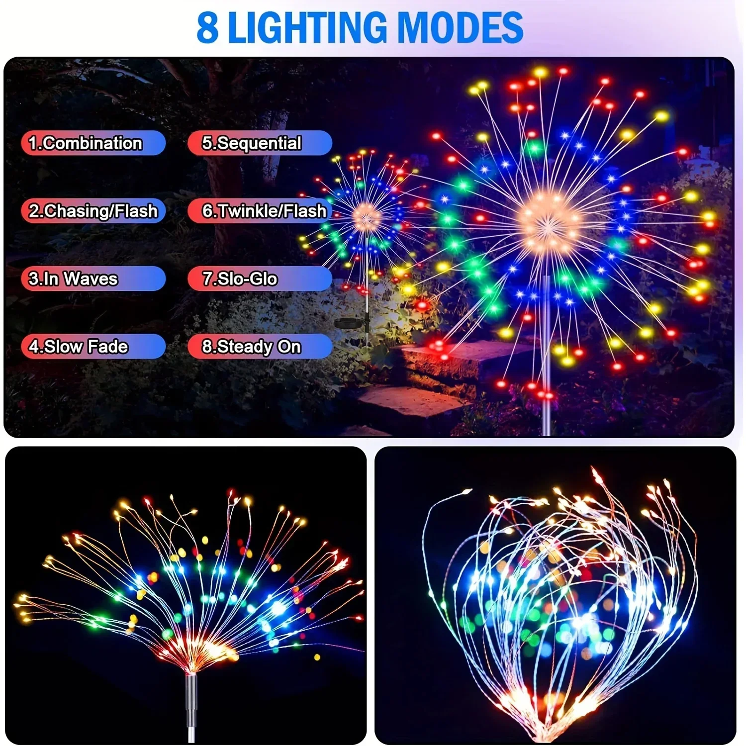 Waterproof Solar Garden Lights Outdoor Decorative Firework Lighting for  Flowerbed Halloween Christmas Decorations - AliExpress, image size:1500x1500